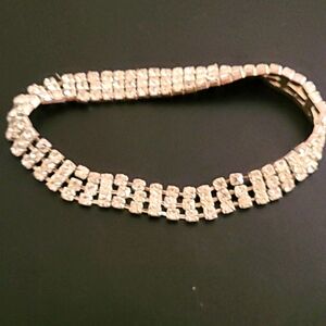 Bracelet Vintage Rhinestone Stretch Metal Links